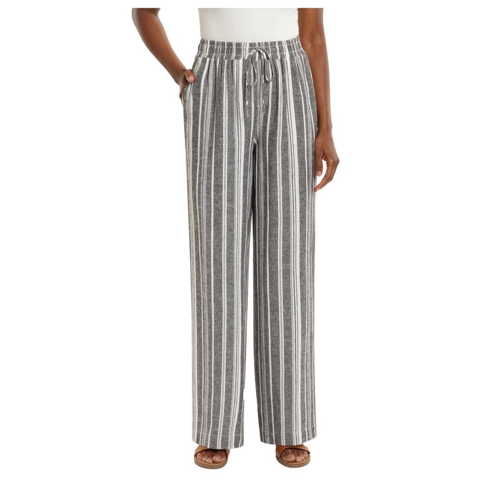 Briggs women’s size XXL wide leg linen blend pull on pants‎ with pockets